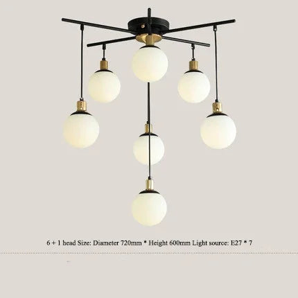 Afralia™ Art Glass Ball Molecule Chandelier for Living Room, Children's Room, Study & Home Decor