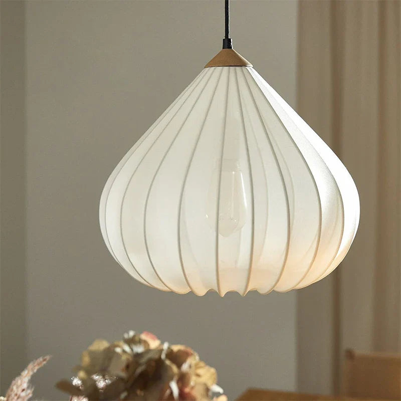 Afralia™ Wabi Sabi Fabric Chandelier: Nordic Minimalist Design, LED Pendant Lamp for Dining Room