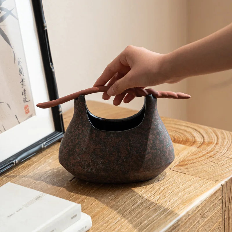 Afralia™ Ceramic Vase Fruit Platter Basket Flower Home Decor Storage Container