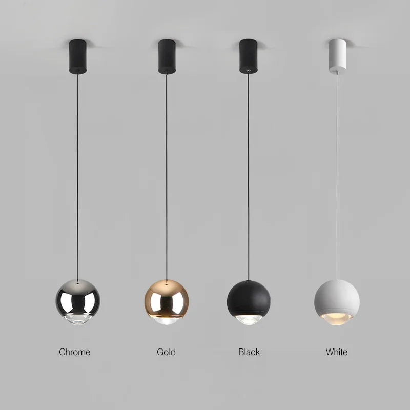 Afralia™ LED Chandelier for Bedroom Kitchen Study Chrome Gold Modern Pendant Light