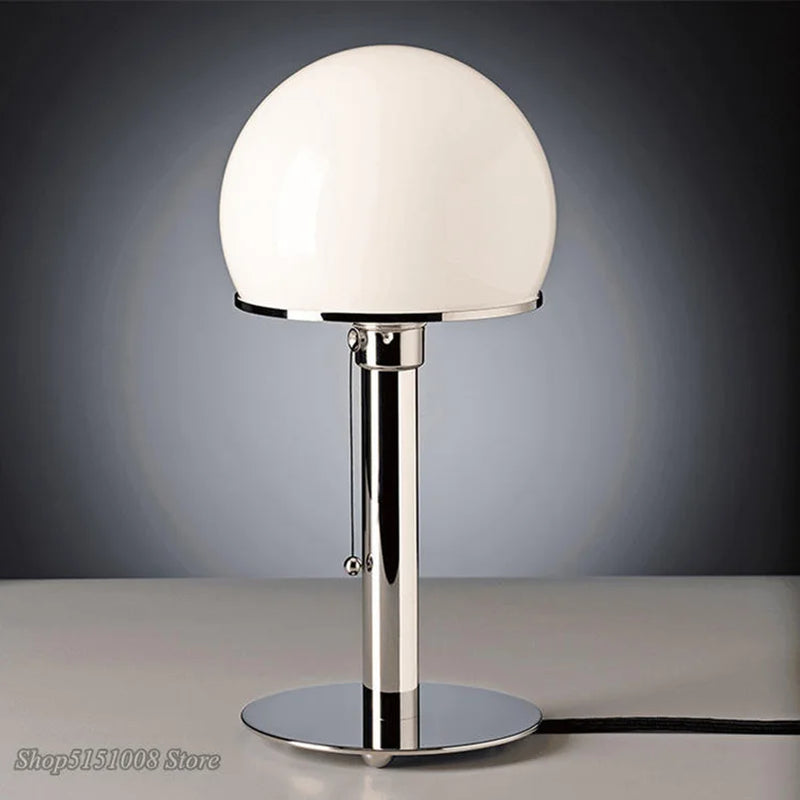 Afralia™ Nordic Glass Desk Lamp - Retro Milk White Bedroom Living Room Lighting