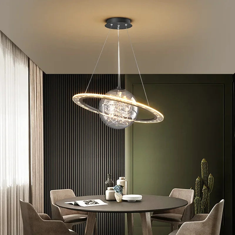 Afralia™ Gold Acrylic Nordic Chandelier LED Pendant Lamp for Luxury Interior Lighting