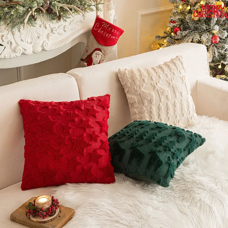 Afralia™ Christmas Plush Pillow Case Set - Festive Holiday Sofa Decor, 2023