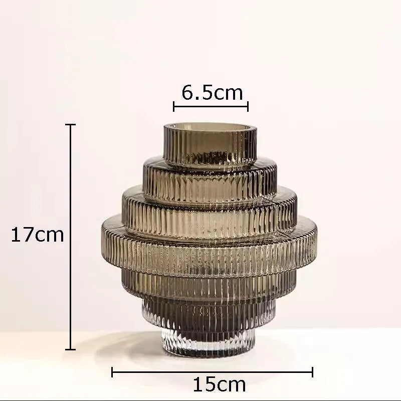 Afralia™ Tower Glass Vase Hydroponics Flowers Pots Modern Desk Floral Arrangement Decor