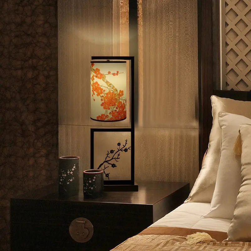 Afralia™ Ancient Plum Blossom Chinese Style Floor Lamp - Creative Printing Picture