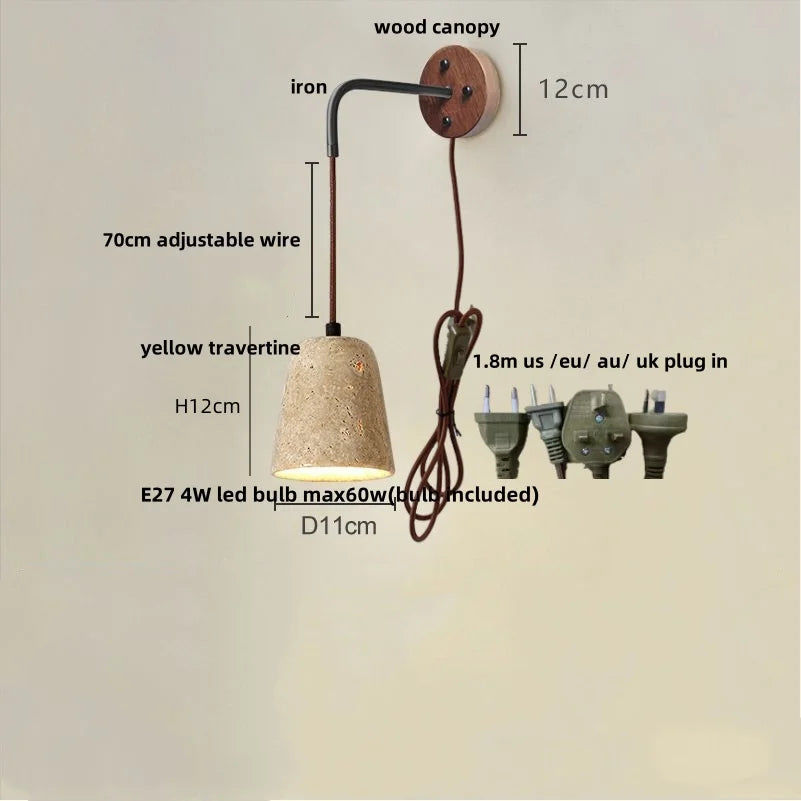 Afralia™ LED Travertine Stone Wall Lamp - Modern Nordic Stair Light