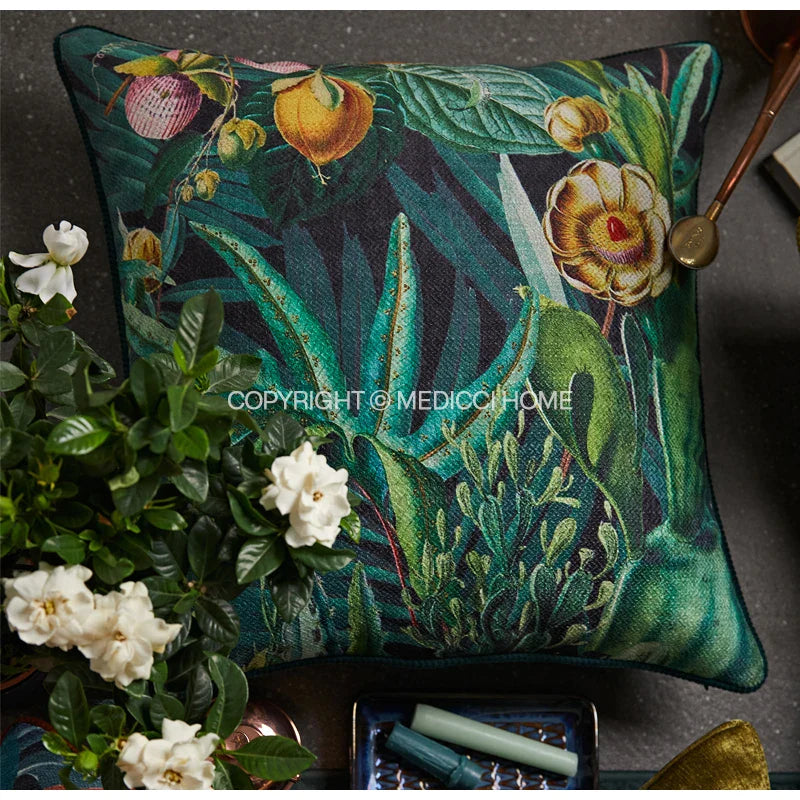 Afralia™ Tropical Rainforest Plant Print Cushion Cover - 2022 Summer Collection