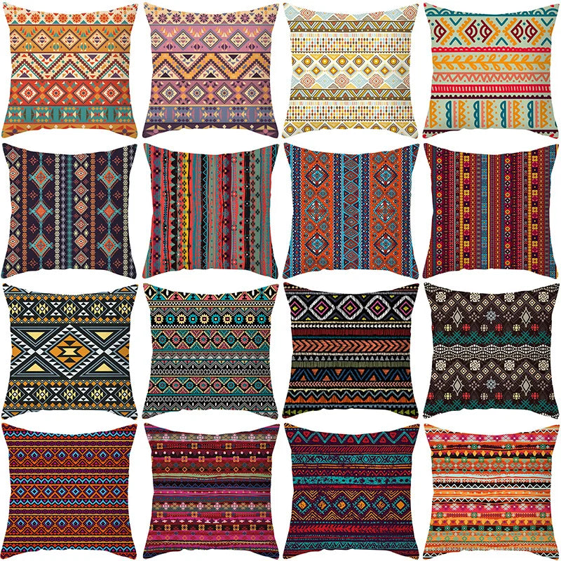 Afralia™ Geometric Pattern Sofa Pillowcase - Modern Decorative Ethnic Pillow Cover