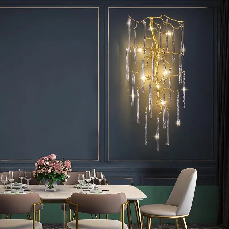 Afralia™ Modern Crystal Ice Bar Wall Lamp for Living Room Bedroom - High-grade Artpiece