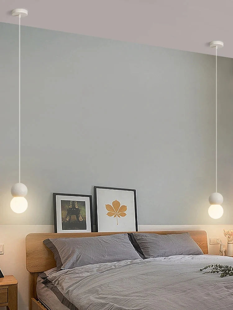 Afralia™ Modern Minimalist Led Pendant Chandelier for Bedroom Ceiling, Small Hanging Light