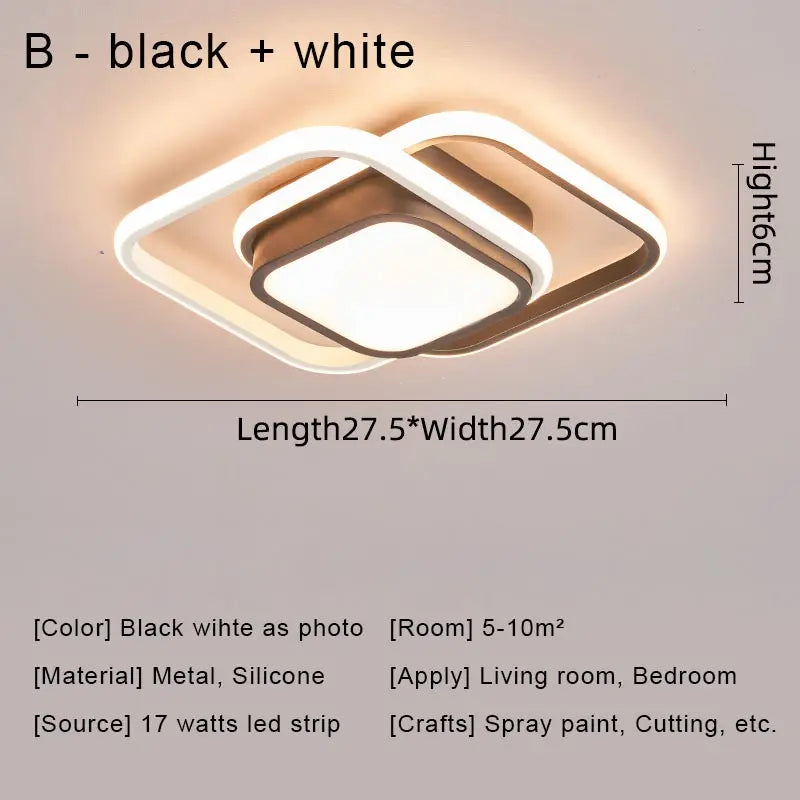 Afralia™ Black LED Chandelier Ceiling Light Remote Control Fixture for Living Room, Bedroom & Kitchen