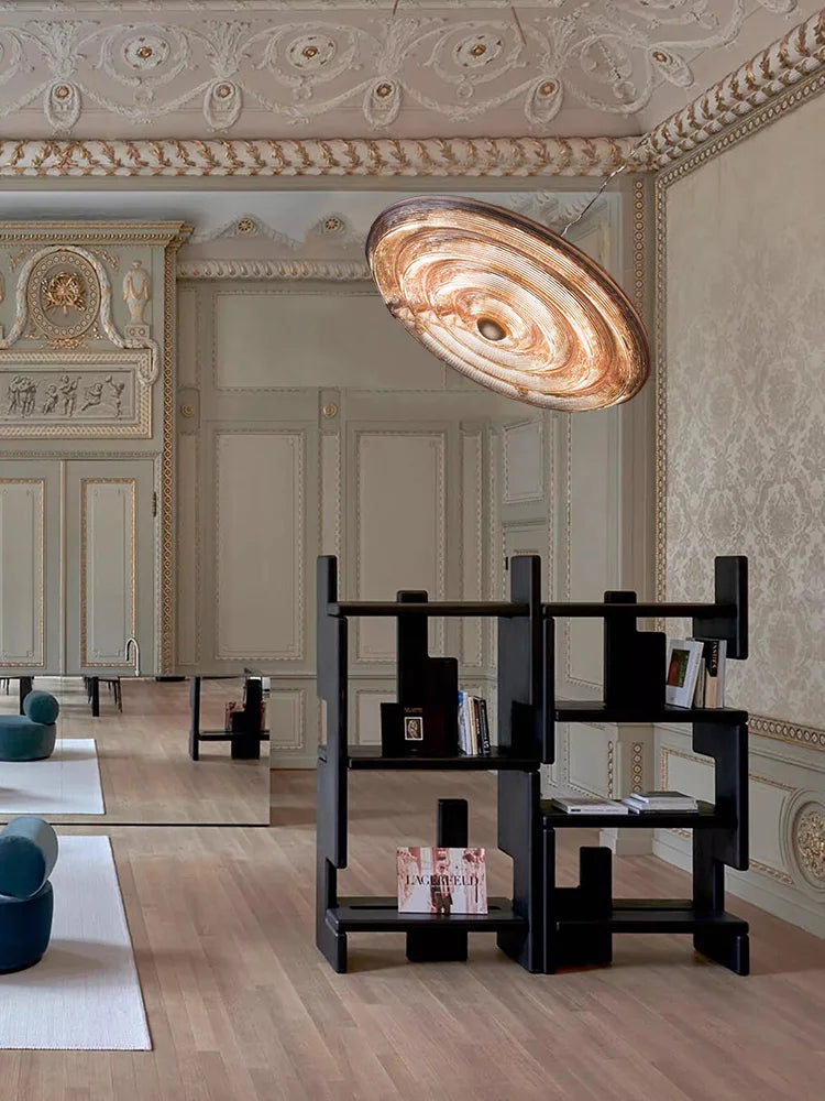 Afralia™ LED Glass Chandelier for Dining Room - Round Ceiling Holder Suspension Light