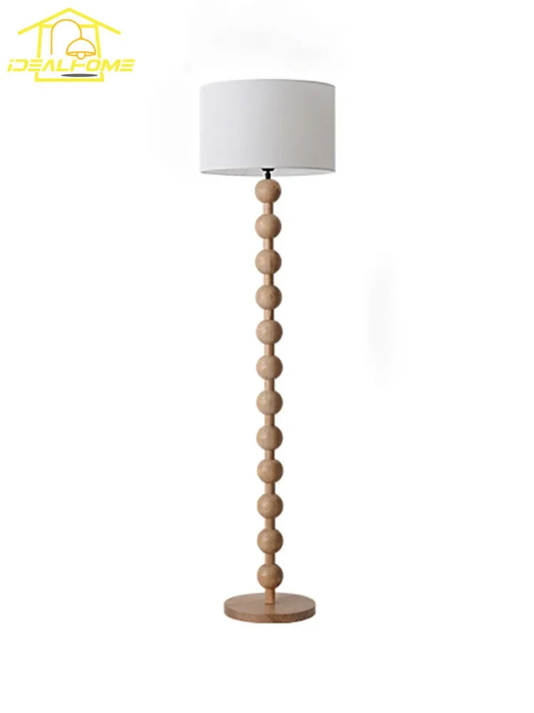Afralia™ Solid Wood LED Floor Lamp for Home Decor and Lighting, Medieval Style