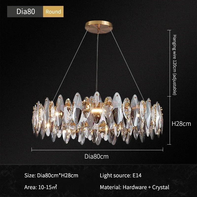 Afralia™ Luxury Crystal Ceiling Chandelier for Home Decor Indoor Lighting Fixtures