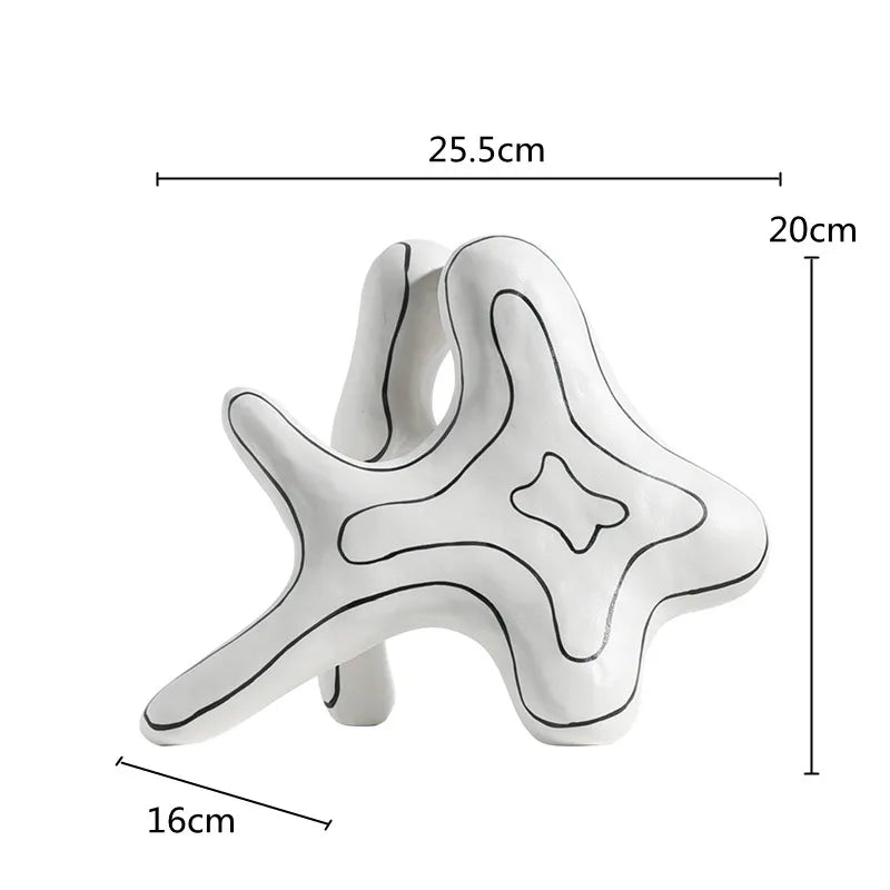 Afralia™ Starfish Coral Geometric Sculpture Decor Figurines Home Decoration
