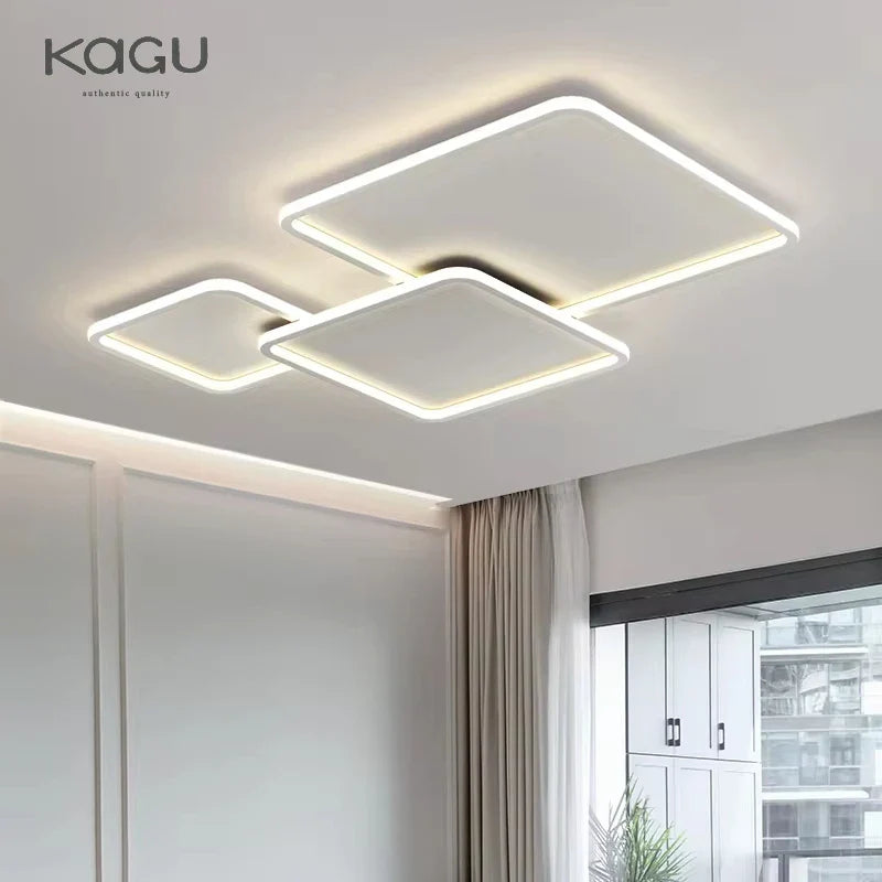 Afralia™ Modern Black & White LED Ceiling Chandelier for Living, Dining, and Bedrooms