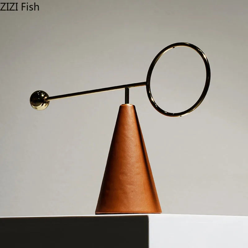 Afralia™ Geometric Metal Rod Sculpture Decor Modern Minimalist Room Crafts Aesthetic