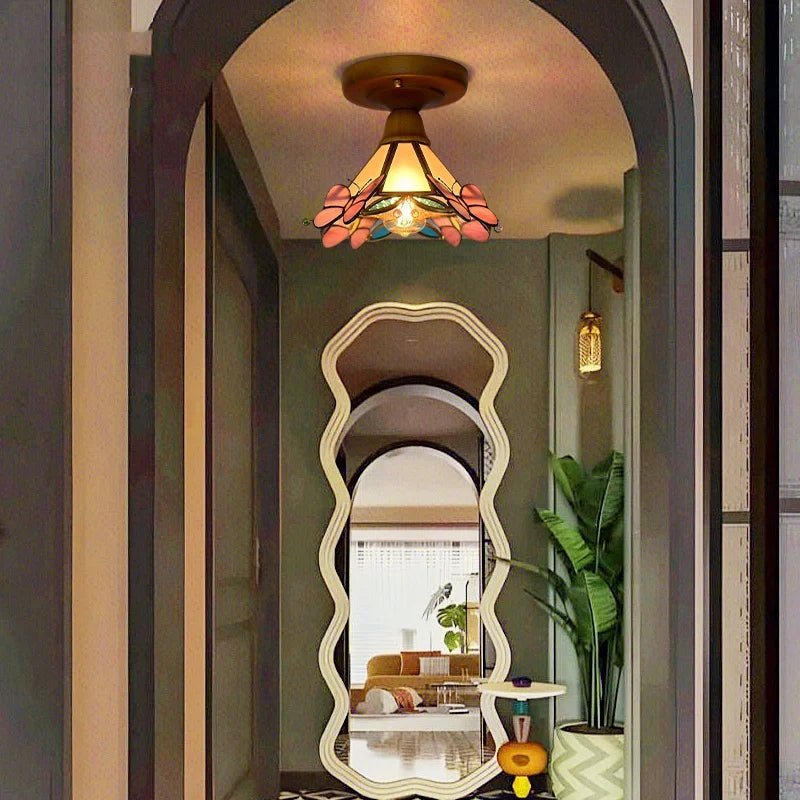 Afralia™ Colorful Glass LED Ceiling Lamp Modern Style Light Fixture