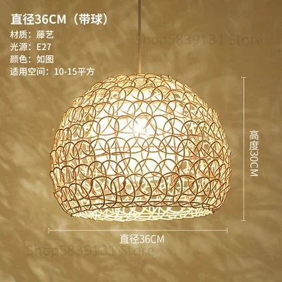 Afralia™ Hand Woven Rattan Pendant Lights Chandelier Bamboo Modern Living Room Decor