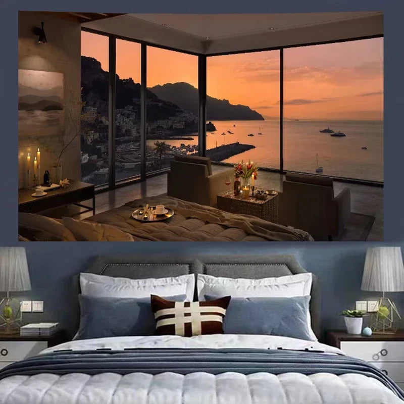 Afralia™ Cozy Retro Cottage Wall Tapestry for Bedroom Decor Room Dorm Hanging Cloth