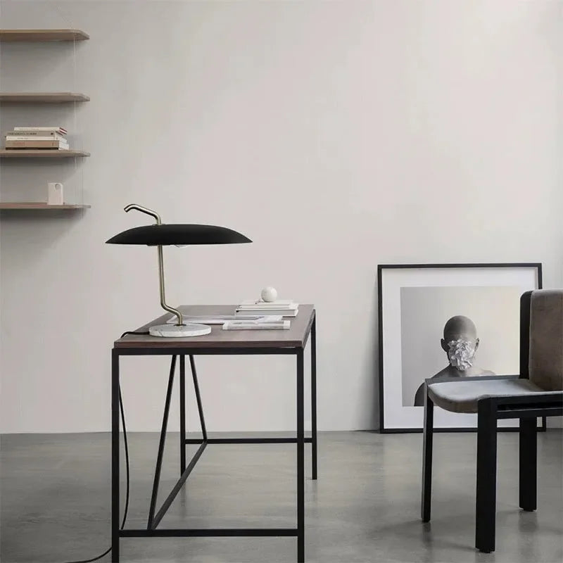 Afralia™ Nordic Black Marble Table Lamp - Modern Living Room Nightstand Lighting