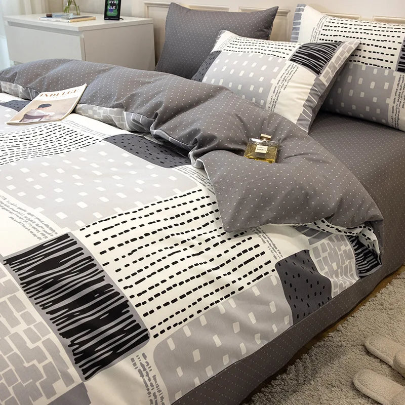 Afralia™ Geometric Print 100% Cotton Bedding Set for All Seasons