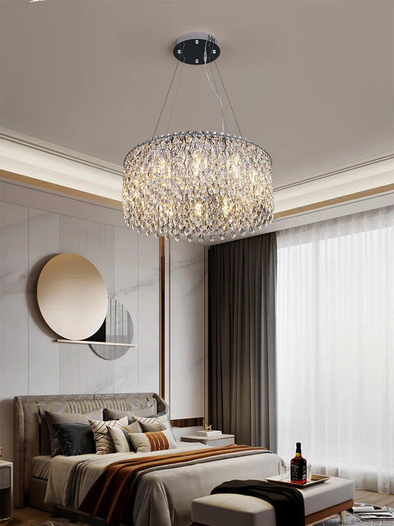 Afralia™ Nordic Crystal Chandelier LED Pendant Light for Living Room, Dining Room, and Bedroom