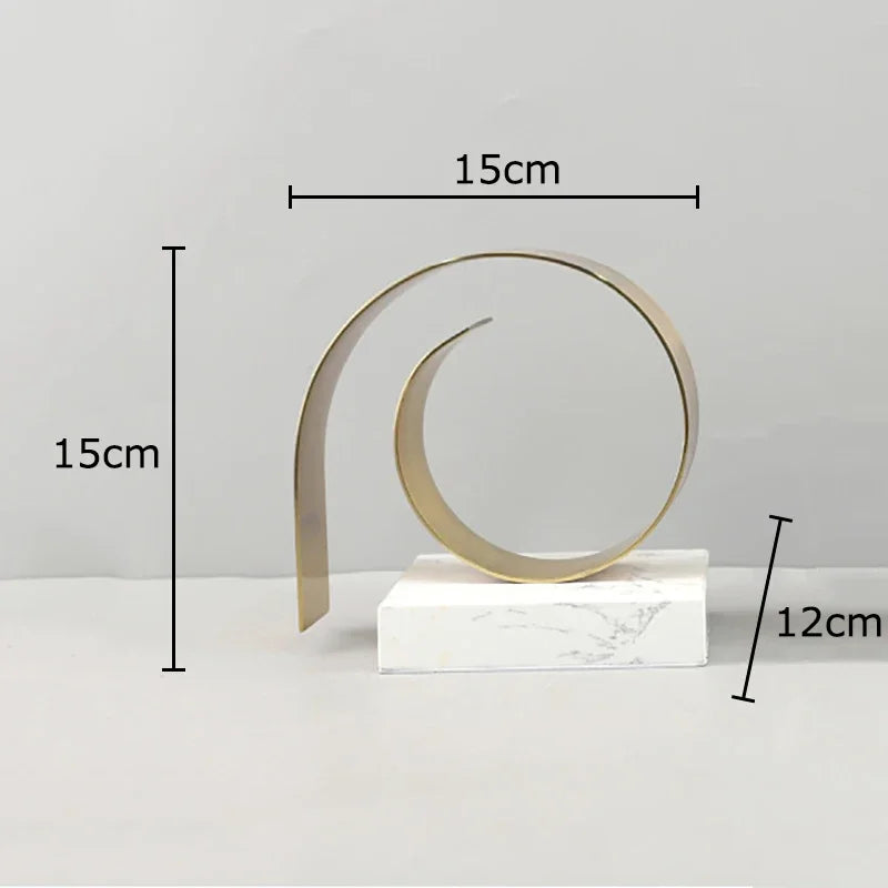 Afralia™ Golden Spiral Bookend Set with Marble Base for Stylish Desk & Library Decor