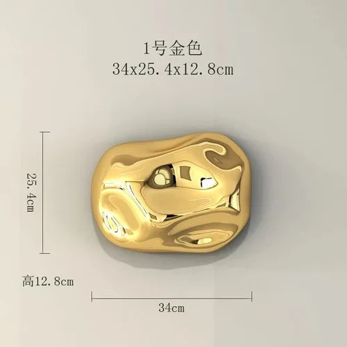 Afralia™ 3D Gold Stone Wall Hanging Ornaments for Stylish Room Decor