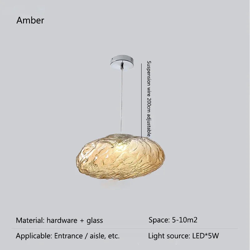 Afralia™ Pebble Glass LED Chandelier: Nordic Luxury Pendant Lamp for Home Decor & Lighting