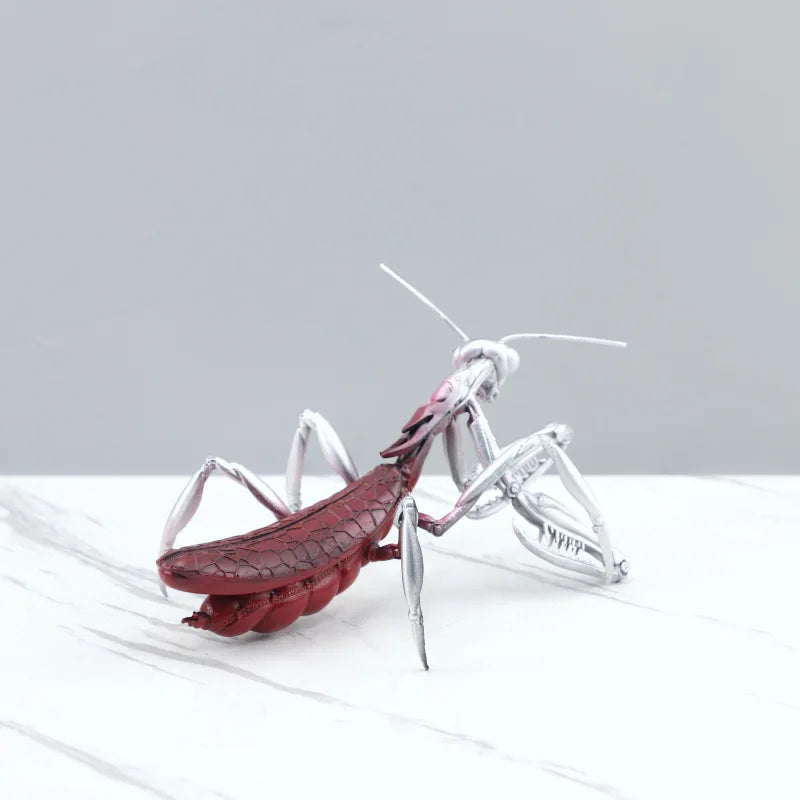 Afralia™ Simulated Insect Sculpture Mantis Silver Decor Figurine Metal Home Decor Accessory