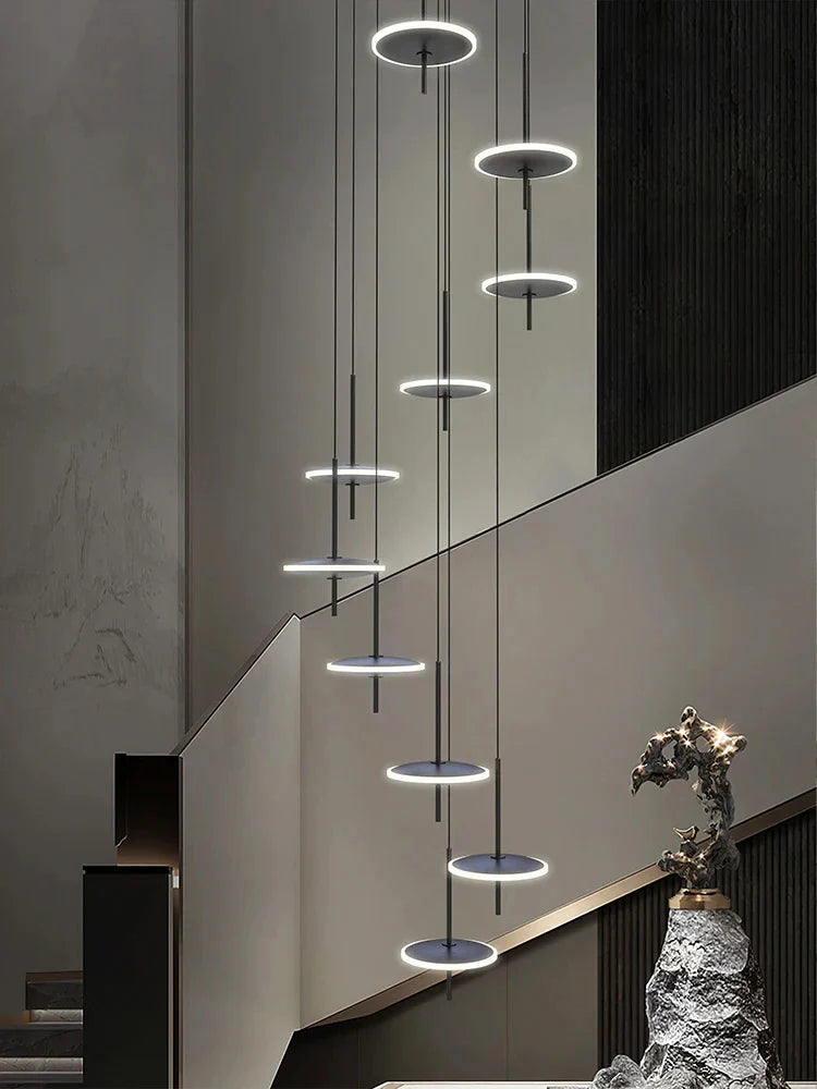 Afralia™ Nordic Black Chandelier Living Room Crystal Pendant Light