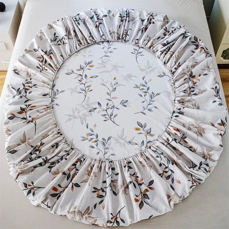 Floral Print Fitted Sheet & Pillowcase Set by Afralia™ for All Seasons