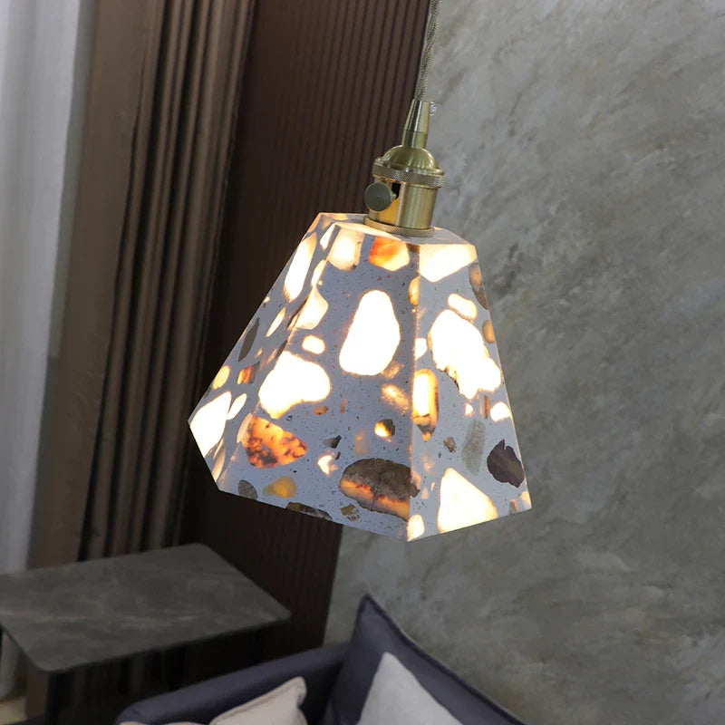 Afralia™ LED Terrazzo Pendant Lights for Corridor, Bedroom, Living Room - Japanese Style Lighting