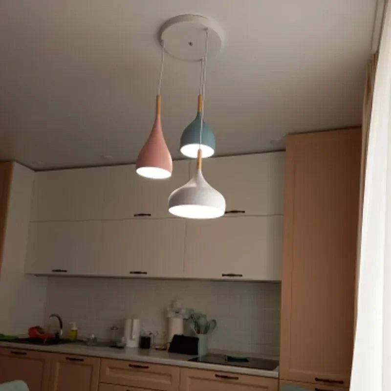 Afralia™ Wood Pendant Light: Modern Nordic Kitchen Ceiling Lamp for Dining Room & Coffee Bar