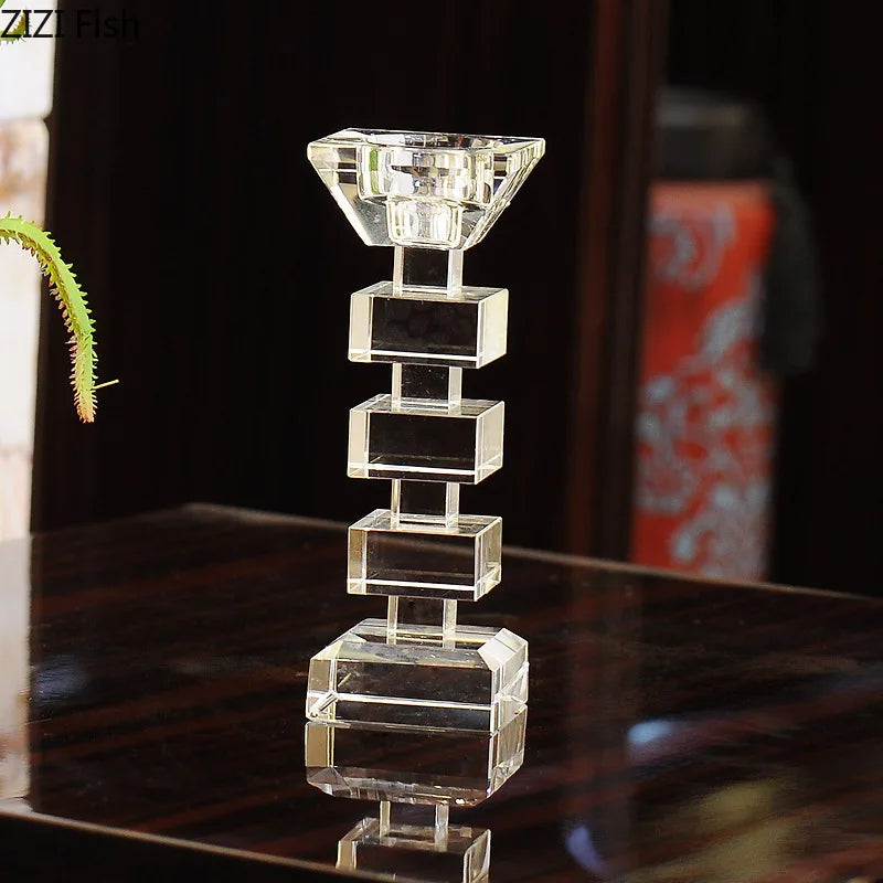 Afralia™ Crystal Candle Holder Desk Decoration Home Aroma Container