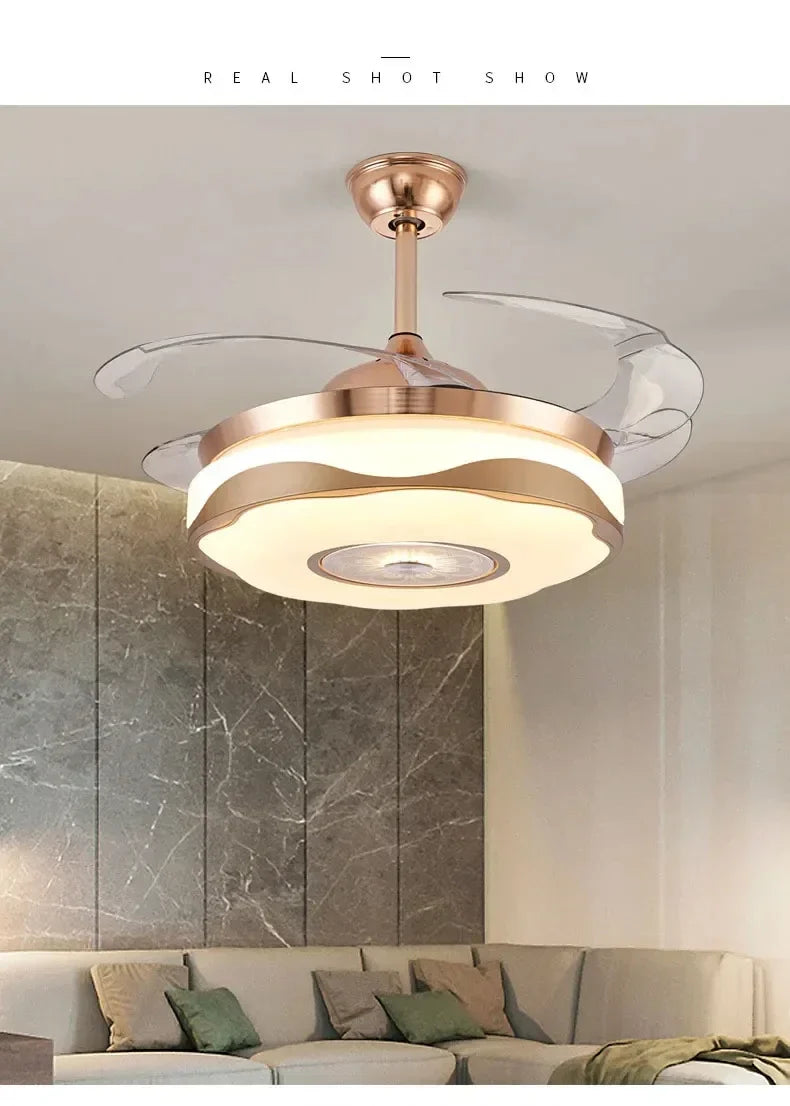 Afralia™ Smart Bluetooth Speaker Fan Pendant: Modern Nordic Design with LED Lighting and Remote Control