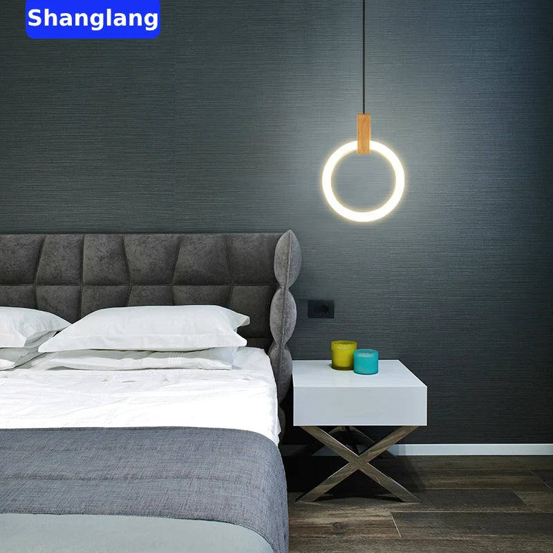 Afralia™ Wooden LED Chandelier for Kitchen Dining Room Lighting