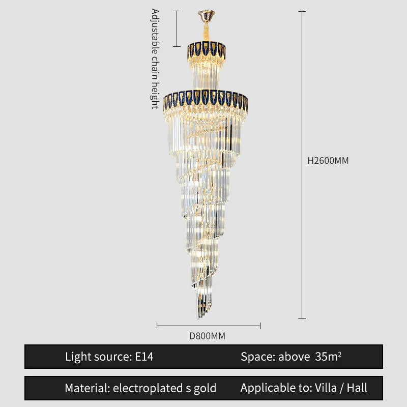 Afralia™ Crystal Chandelier: Elegant Villa Living Room Lighting