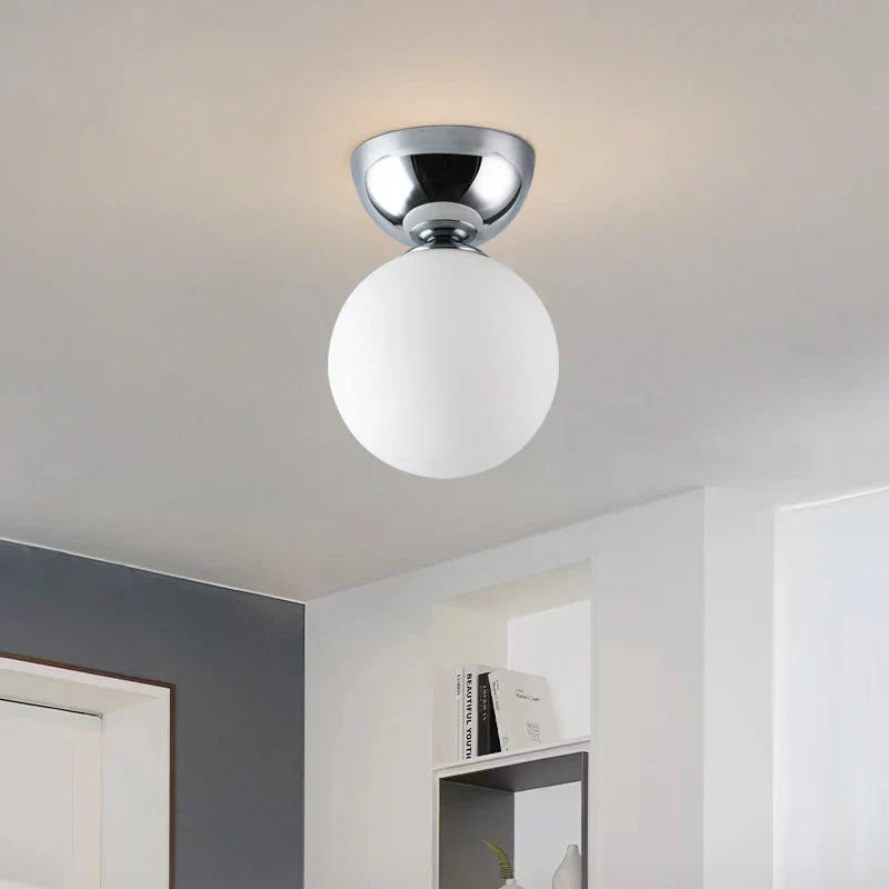 Afralia™ Glass Iron LED Ceiling Light - Modern Nordic Style Lighting Fixtures