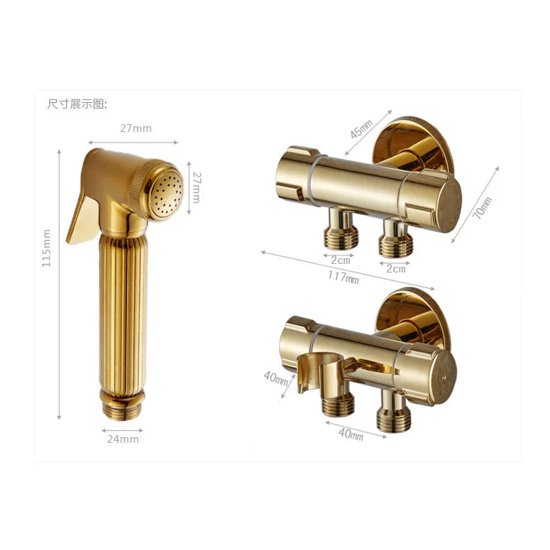 Afralia™ Bidet Faucet Wall Brass Handheld Hygienic Shower Head Sprayer Tap