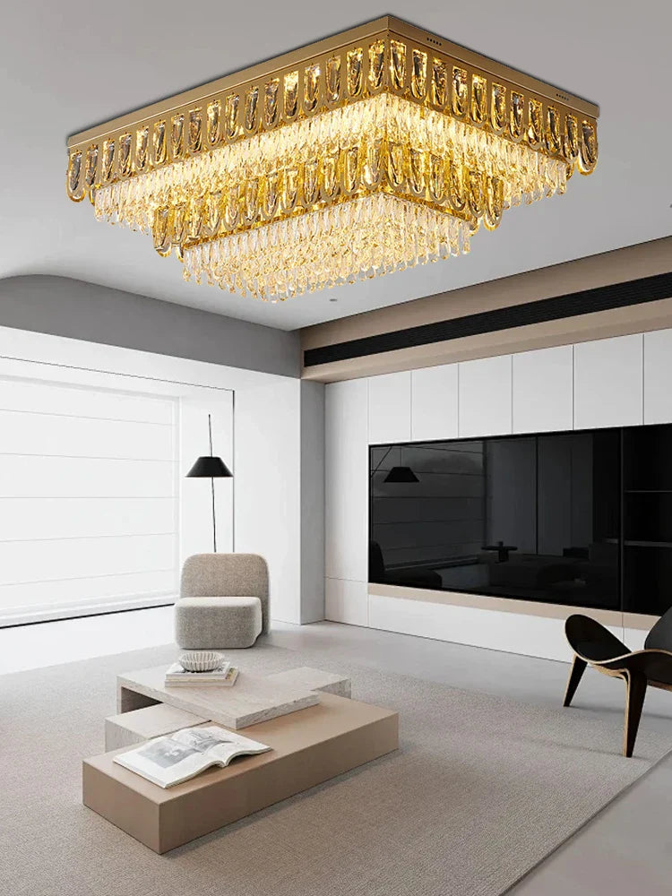 Afralia™ Crystal Round Ceiling Chandelier for Modern Room Decor, Luxury Lamps - 2025 Lumens