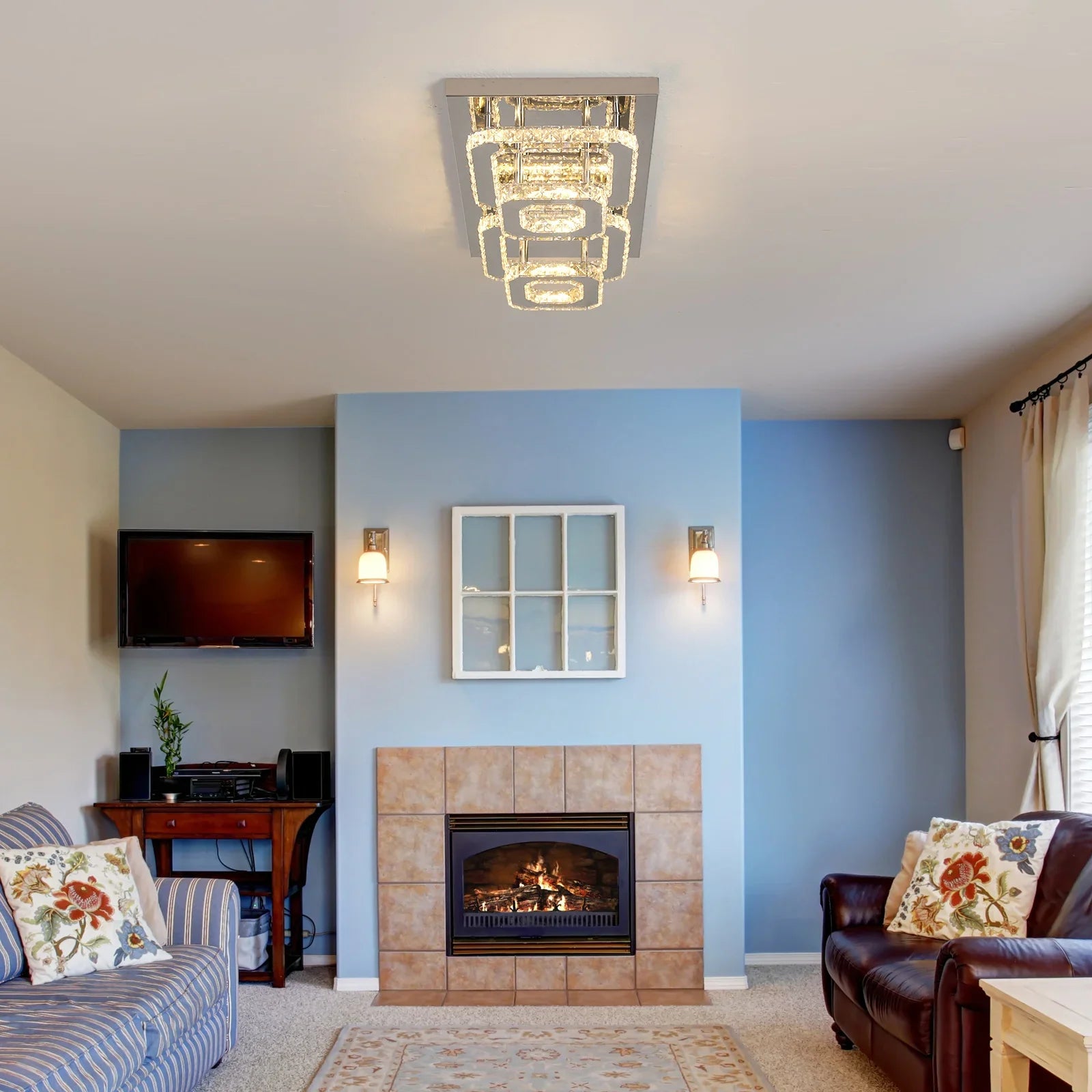 Afralia™ Crystal Ceiling Chandelier: Luxury LED Pendant Lighting for Modern Living Room Decor