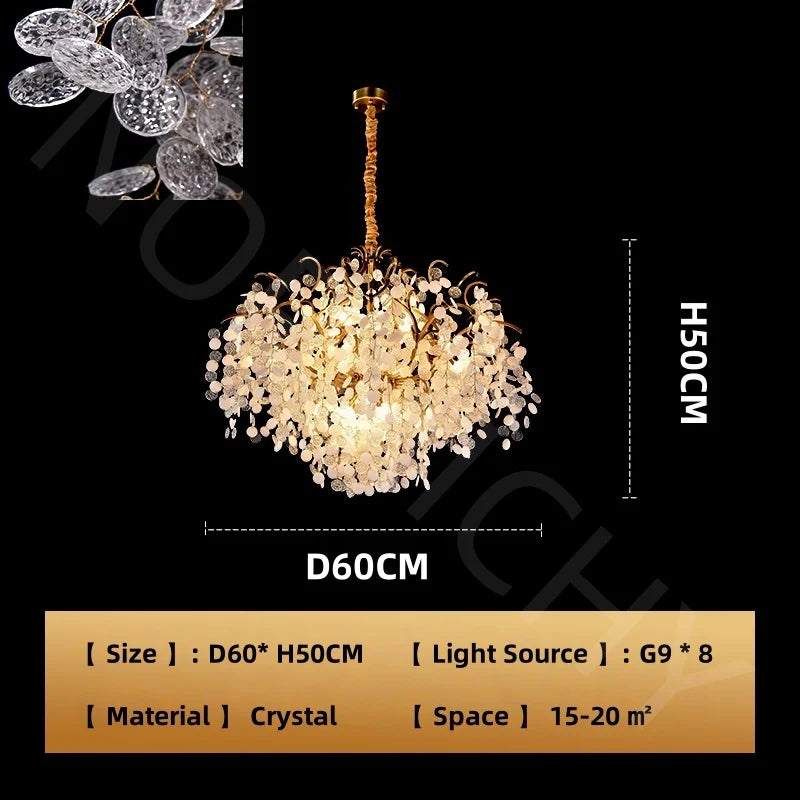 Afralia™ Crystal Branch Chandelier: Luxury Art Decor Lighting for Living Room, Bedroom, Dining Room