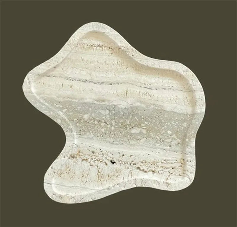 Afralia™ Yellow Beige Travertine Stone Bookends - Wabi-sabi Style Desktop Ornaments