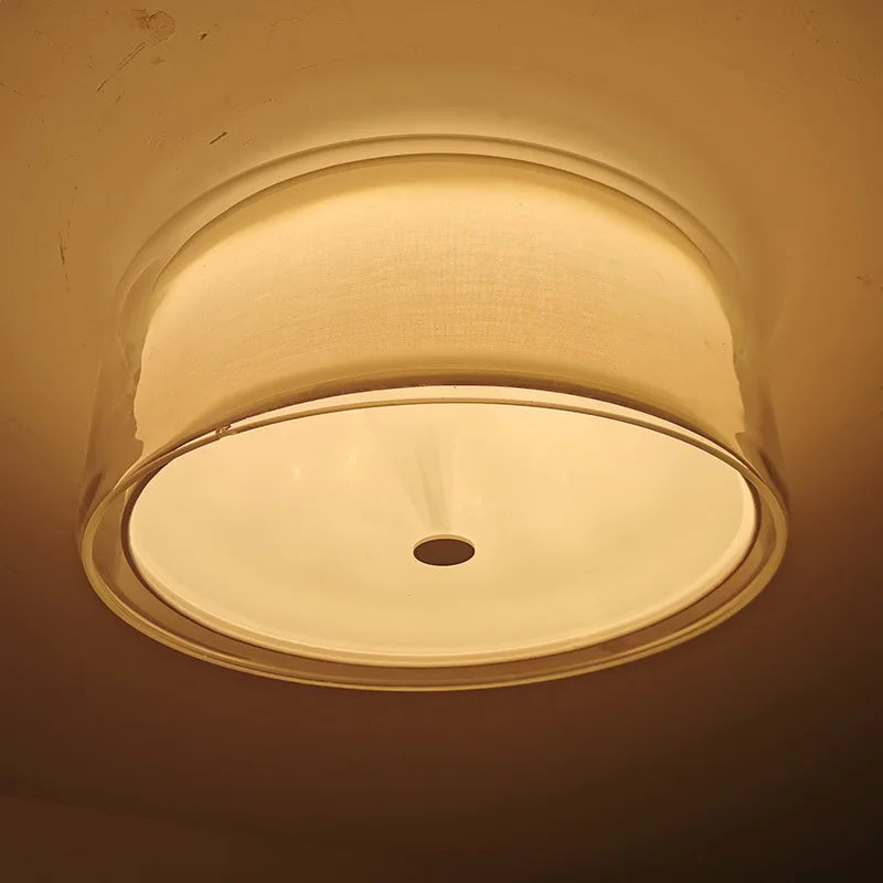 Afralia™ Glass Ceiling Lamp Round Flush Mount Light Fixture with Glass Shade room Décor