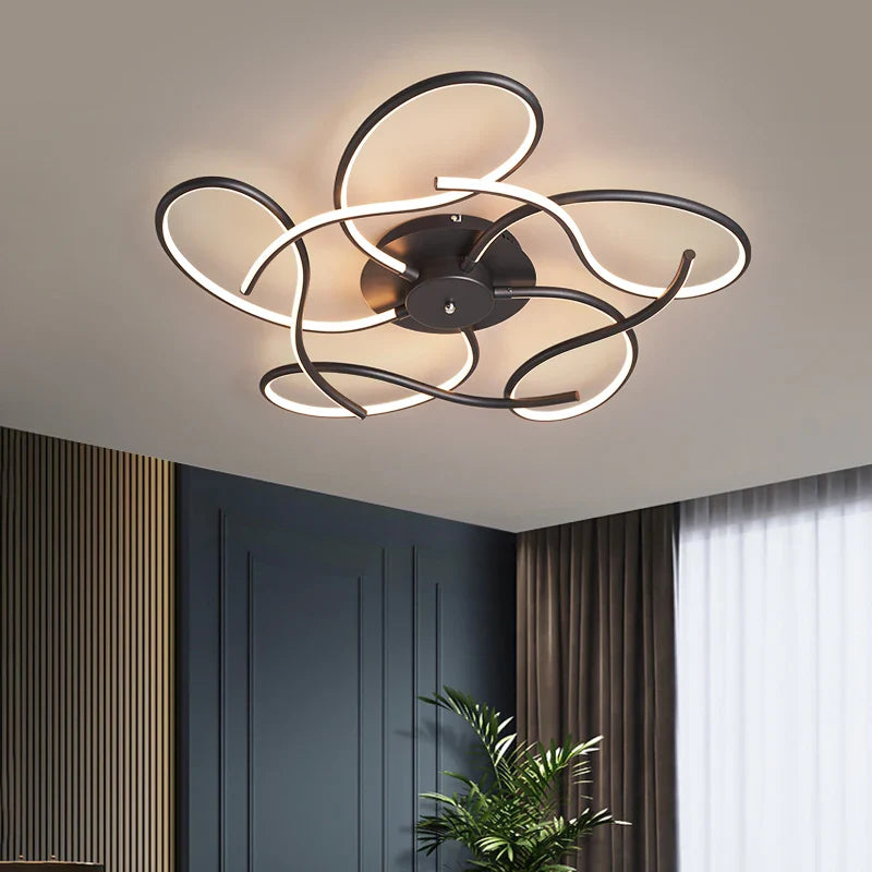 Afralia™ Modern LED Chandelier for Smart Home Alexa, Living Room and Bedroom Décor