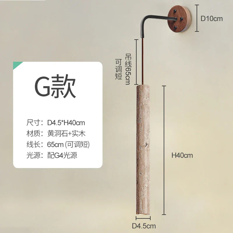 Afralia™ Yellow Cave Wall Lamp with Pull Switch for Bedroom and Living Room