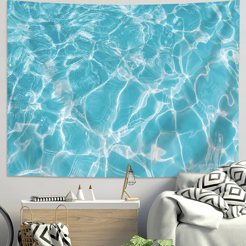 Afralia™ Sea Tapestry Landscape Wall Decoration Cloth for Room Layout & Dormitory Renovation