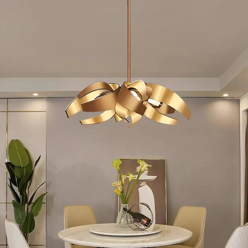 Afralia™ Modern Gold/Black Iron Chandelier for Dimmable Dining Room Lighting